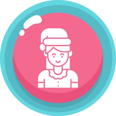 Kadın. Web simgesi basit illüstrasyon