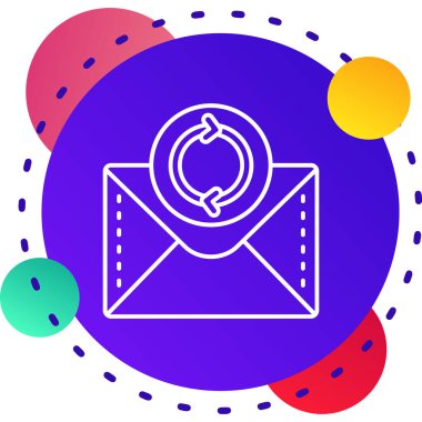 Beyaz arkaplanda harf simgesi olan satır zarfı. E-posta mektup sembolü, e-posta pazarlama SMS 'leri. SMS iletisi. Renkli taslak konsepti. vektör