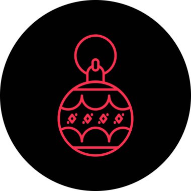 Siyah arkaplanda bir noel balosunun vektör çizimi