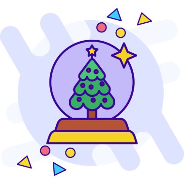 Ağaç Noel balosu simgesi - taslak biçimi