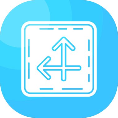 mavi ve beyaz simge, ok işareti