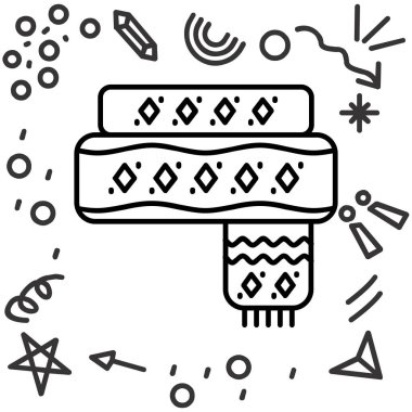 Sihirli değnek simgesi ince çizgi biçiminde