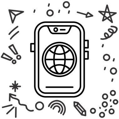 cep telefonu simgesi. özet çizimi