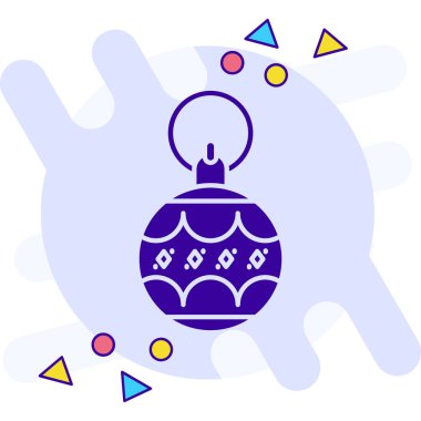 Beyaz arkaplanda izole edilmiş noel ağacı simgesine sahip renk topu. Mutlu Noeller ve mutlu yıllar. Değişken rastgele dinamik şekiller. vektör illüstrasyonu