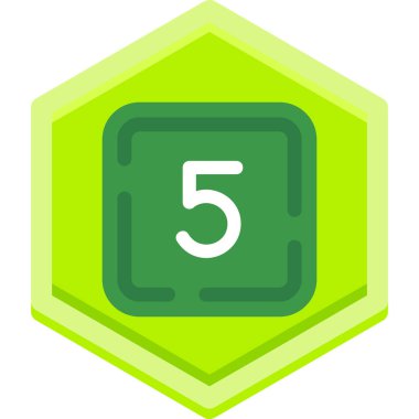 beş yeşil rozet vektör çizimi tasarımı