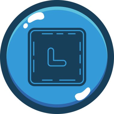 Saat simgesi, basit vektör illüstrasyon tasarımı