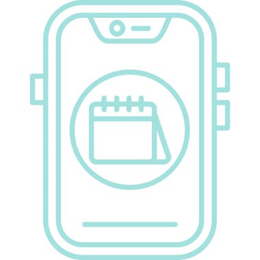 Akıllı telefon simgesine sahip takvim, vektör illüstrasyon tasarımı