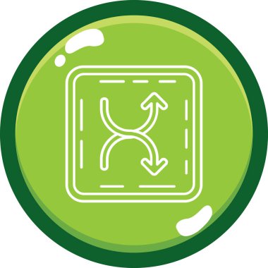 Bir dairenin yeşil ve beyaz simgesinin vektör çizimi