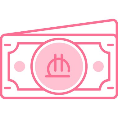 vektör parası düz çizgi simgesi