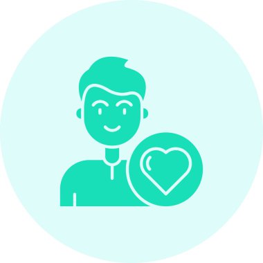 Kalbi olan bir kalbin vektör çizimi