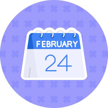 14 Şubat, vektör illüstrasyonlu takvim