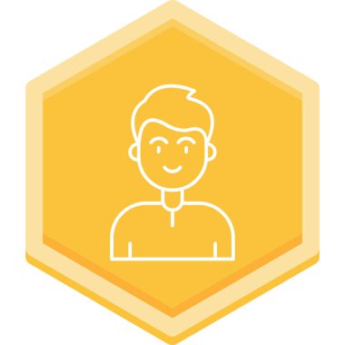 Man avatar simgesi, vektör illüstrasyonu