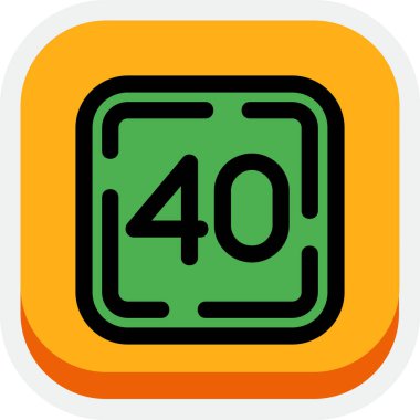 Yüzde 40 simge, düz biçim