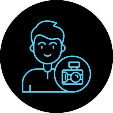 Fotoğrafçı simgesinin vektör illüstrasyonu