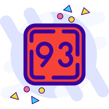 Moda düz biçimli 8 numaralı simge izole edildi.