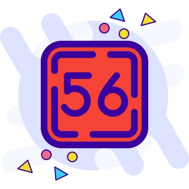 5 numaralı simge tasarımı, renkli vektör illüstrasyonu