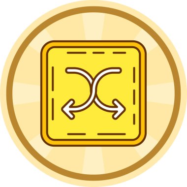 Altın madalyonun üzerinde burç işareti var. vektör illüstrasyonu.