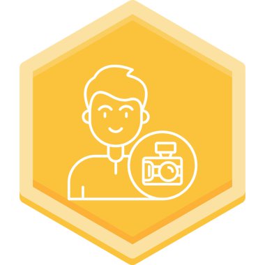 kamera düz simgesi, vektör illüstrasyonu