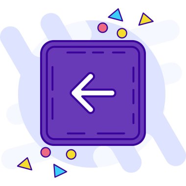 Oklar doldurulmuş ana hatlar biçiminde sol yön simgesi