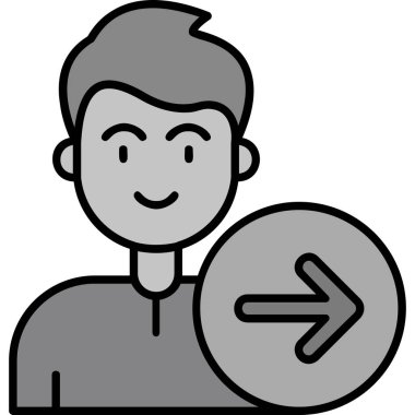 İş adamı avatar adam simgesi ana hatlarıyla