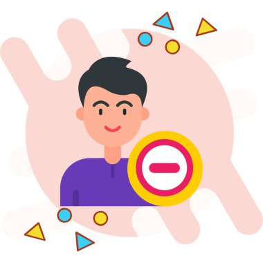 Kırmızı işareti olan bir adamın vektör çizimi