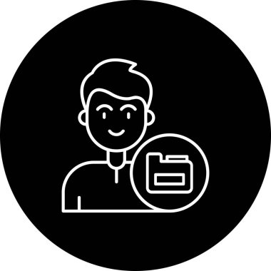 Siyah beyaz giyen bir adamın vektör çizimi