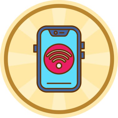 Telefon kablosuz ağ simgesi. vektör illüstrasyonu