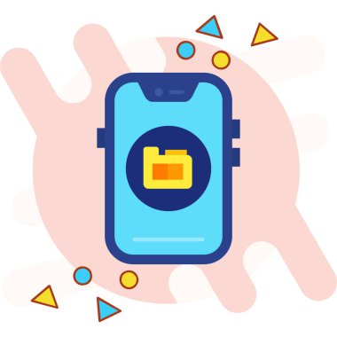 Akıllı telefonlu cep telefonu ve simge vektör resimleme tasarımını kilitle