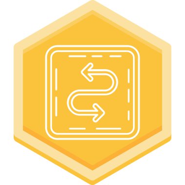 Bir yol işaretinin modern bir simgesinin vektör çizimi