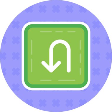 Doldurulmuş ana hatlar biçiminde yön ikonu