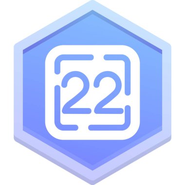 Doldurulmuş & taslak biçiminde 22 tarih simgesi