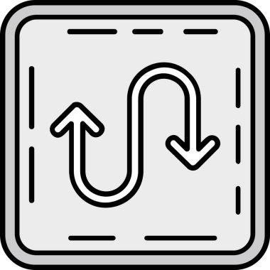 Yön ok simgesi, vektör illüstrasyonu