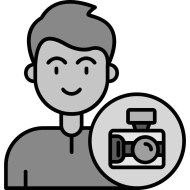 fotoğrafçı simge vektör çizim