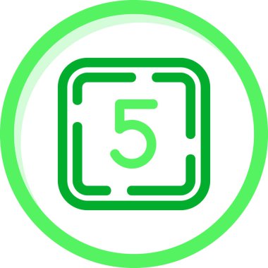 Yumuşak mavi arkaplanda izole edilmiş yeşil tarzdaki dört numaralı simge