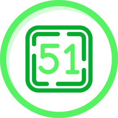 Yeşil ve beyaz simge çizgi simgesinin vektör illüstrasyonu