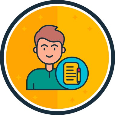 adam vektör illüstrasyonu yazıyor