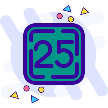 2 numaralı simge vektörü ince çizgi işareti