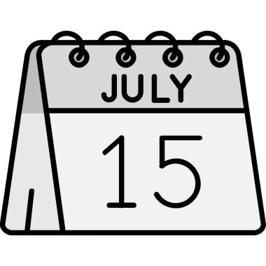 Taslak biçiminde takvim temmuz günü simgesi