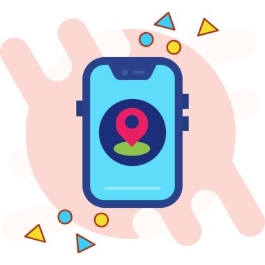 gps gps konum simgesi düz biçimli