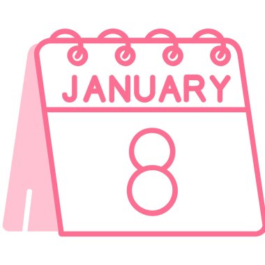 8 Ocak - Takvim simgesi - takvim günü