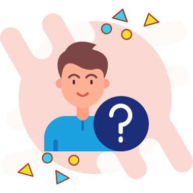 İşadamı soru işareti taşıyor. vektör