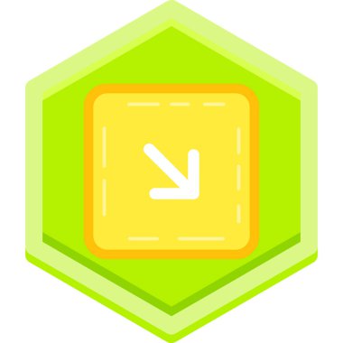 Yeşil ve sarı bir okun vektör illüstrasyonu