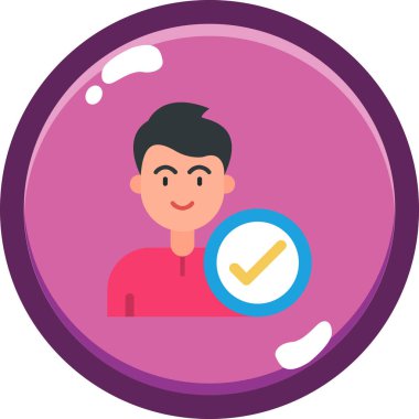 Yuvarlak düğmeli vektör illüstrasyon tasarımlı adam