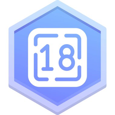 1 numaralı simge, vektör illüstrasyonu.