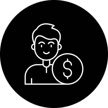 Para için. Web simgesi basit illüstrasyon