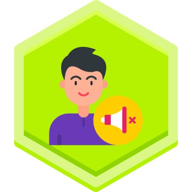 Elinde megafon ve mikrofon olan bir adamın vektör çizimi