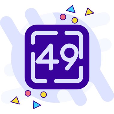 Vektör olarak dört numaralı simge. Çizgi sembolündeki 5 numara.