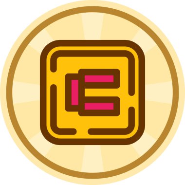 Bir b sikke simgesinin vektör illüstrasyonu