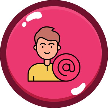 Pembe balonlu bir adamın vektör çizimi