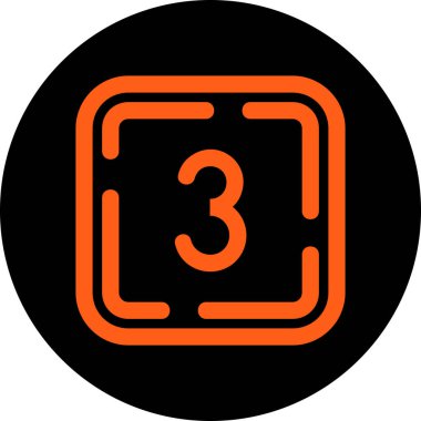 3 numara simgesi, modern basit illüstrasyon